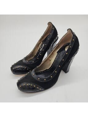Sam Edelman studded python leather suede unique heels 7 M